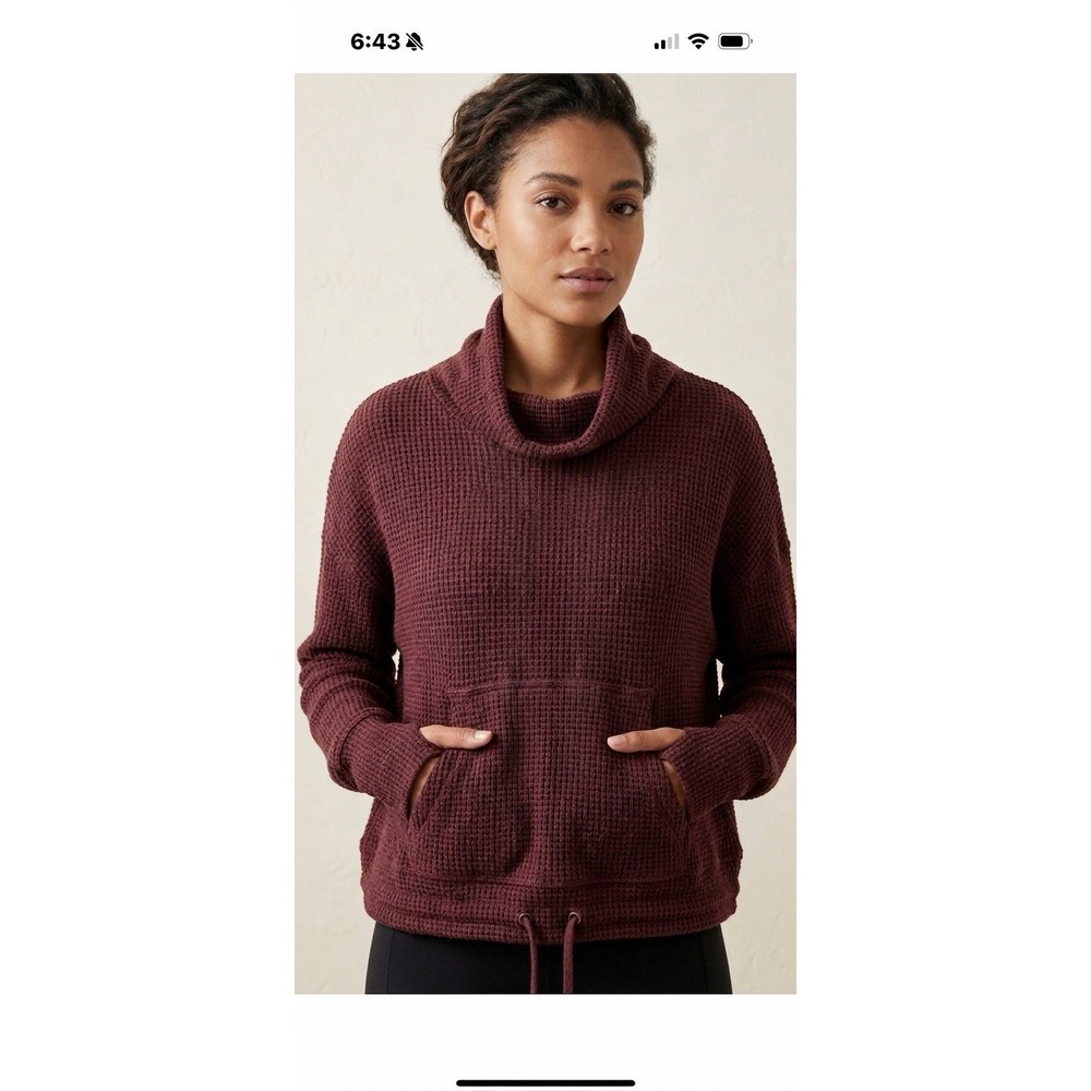 Sweaty Betty Restful Boucle Long Sleeve Mock Neck Cropped Sweatshirt Size L